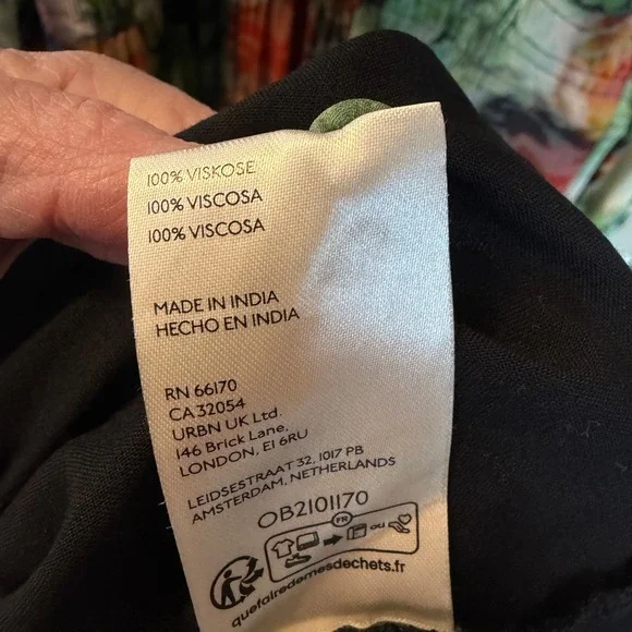 Anthropologie Abstract Watercolor Somerset Tiered Maxi Dress XL Green Orange - Picture 5 of 16